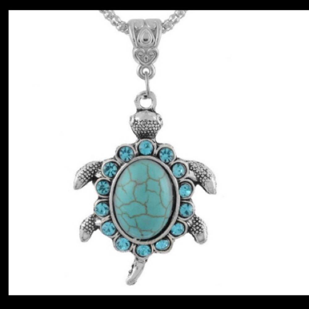 ❤️gorgeous turtle turquoise silver necklace❤️❤️ - Picture 4 of 4